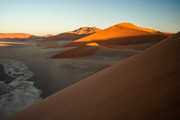 wonderful sand dune at sunset in Namibia