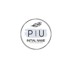 PU Hand drawn wedding monogram logo