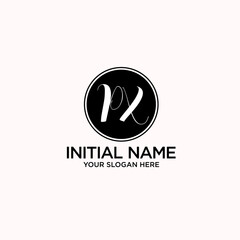 PX monogram logo template vector	