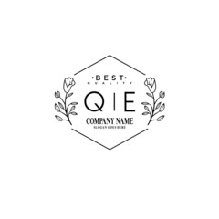 QE Hand drawn wedding monogram logo