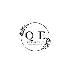 QE Hand drawn wedding monogram logo