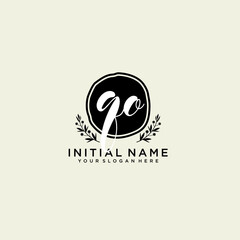 QO monogram logo template vector	