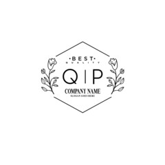 QP Hand drawn wedding monogram logo