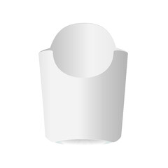 Paper container for french fries isolated on a white background