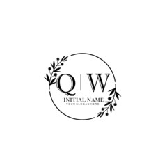 QW Hand drawn wedding monogram logo