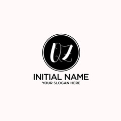 Obraz premium QZ monogram logo template vector