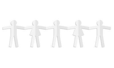 Paper human isolated on a white background