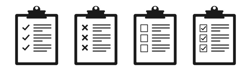 Clipboard icon. Exchange checklist isolated on white background. Icon set. Vector illustration.