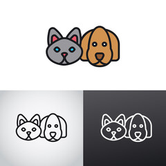Cat and dog logo