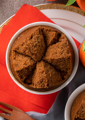 Delicious Chinese steamed sponge cake named Fa Gao for lunar new year festival traditional food.