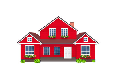 House red , Home villa isolated