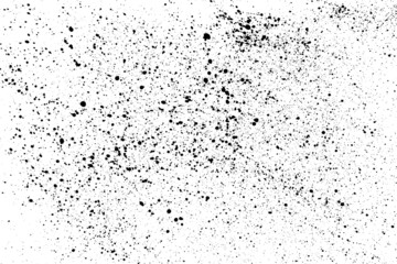 Black paint splatter isolated on white background. Distressed overlay texture. Water splash silhouette. Grunge design elements. Vector illustration, EPS 10.