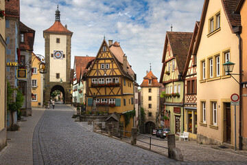 Fototapeta na wymiar In the old town of Rothenburg