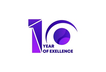10 Year of Excellence Vector Template Design Illustration