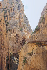 The King's pathway leading towards the bridge over the Guadalhorce gorge near the exit