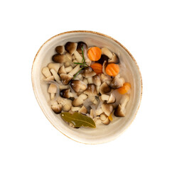 Pickled Straw Mushrooms Isolated