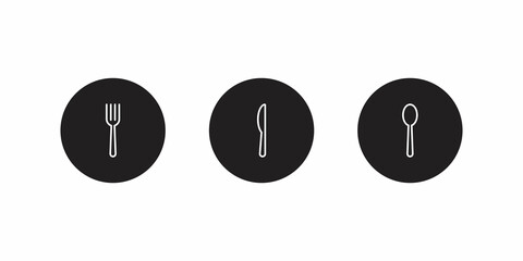 Fork, Knife, and Spoon Icon Vector for Web or Mobile App