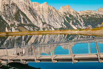 Beautiful alpine summer view with reflections at the famous Asitz summit, Leogang, Salzburg, Austria