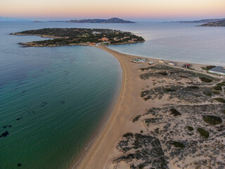 Sardegna: Palau, veduta aerea al tramonto della spiaggia di Porto Pollo