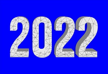 2022 new year text,3d presentation.
