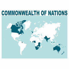 vector map with location of the Commonwealth of Nations for your project