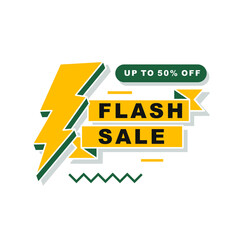 Flash sale banner with lightning bolt. Banner template for business, shops, advertising , discount, sale. Modern flat style vector illustration.