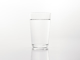 glass of water on a white background