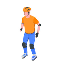 Rollerskating Isometric Icon