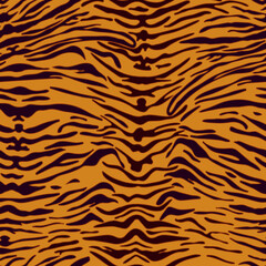 Tiger skin seamless pattern. Vector animal print for background, fabric print, textile, paper print