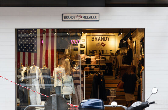 VALENCIA, SPAIN - JANUARY 24, 2022: Brandy Melville Is A European Clothing And Fashion Accessories Brand