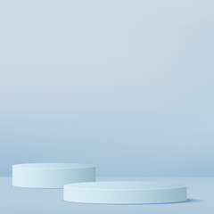 Abstract background with blue podium for presentation. Vector