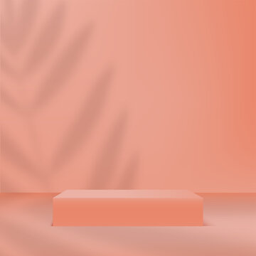 Abstract background with red podium for presentation. Vector