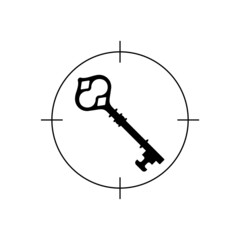 Target key icon isolated on white background