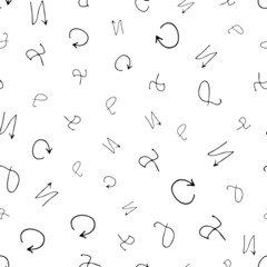 Fototapeta premium Seamless pattern with black pencil brushstrokes