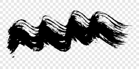 Black wavy grunge brush strokes