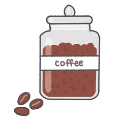 コーヒー豆とキャニスター