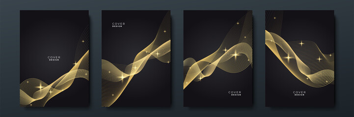 Abstract black and gold luxury cover template banner background
