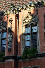 Fototapeta premium city hall windows in Wroclaw, Poland, Europe