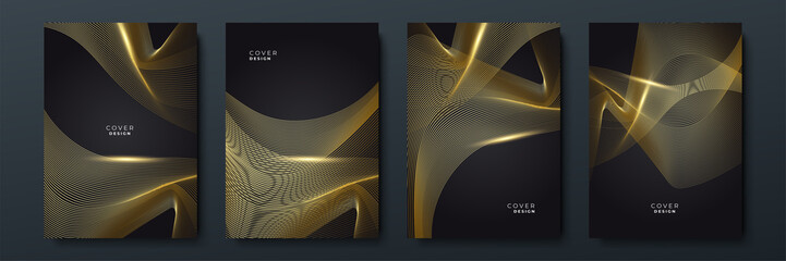 Abstract black and gold luxury cover template banner background