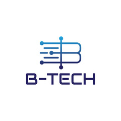 letter B tech logo design