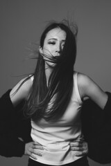 Naklejka premium クールな女性ポートレート