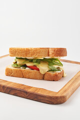 Healthy breakfast sandwich on board