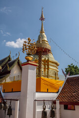 Fototapeta na wymiar Within Wat Phra That Doi Kham is a Buddhist temple in Chiang Mai province northern of Thailand.
