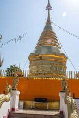Within Wat Phra That Doi Kham is a Buddhist temple in Chiang Mai province northern of Thailand.