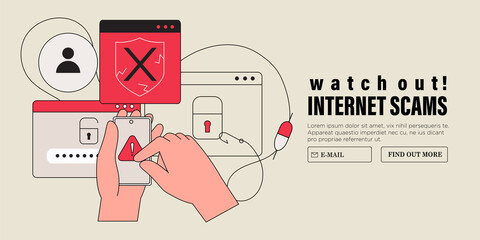Person noticed suspicious activity or log-in attempts on account, information or personal data leak. Danger sign password was corrupted. Internet fraud or scam attack victim try to change password.