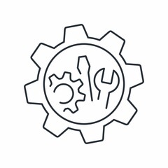 New options, mechanism possibilities. Vector linear icon isolated on white background