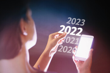 Modern technology in new 2022 year. Technology concept.