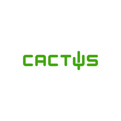 Cactus typography logo design.