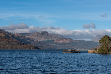 Old Pier at Rowardennan on the shores of Loch Lomond Scotland