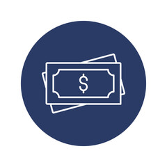 Cash dollar note icon